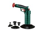 Plunger set with a green pump gun and various black rubber attachments.