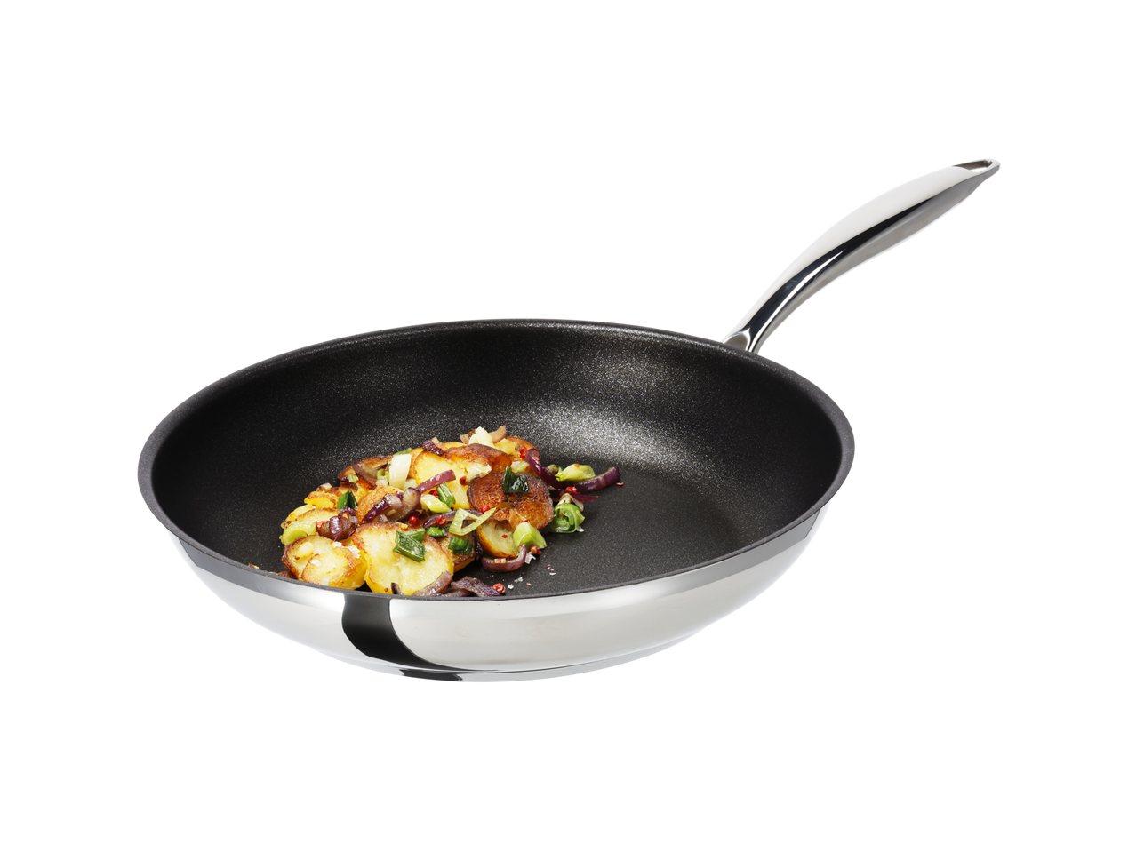 Silvercrest® keptuvė su keptomis bulvėmis ir daržovėmis.