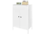 LIVARNO home valge laste riidekapp kahe ukse ja kaunistustega peal.