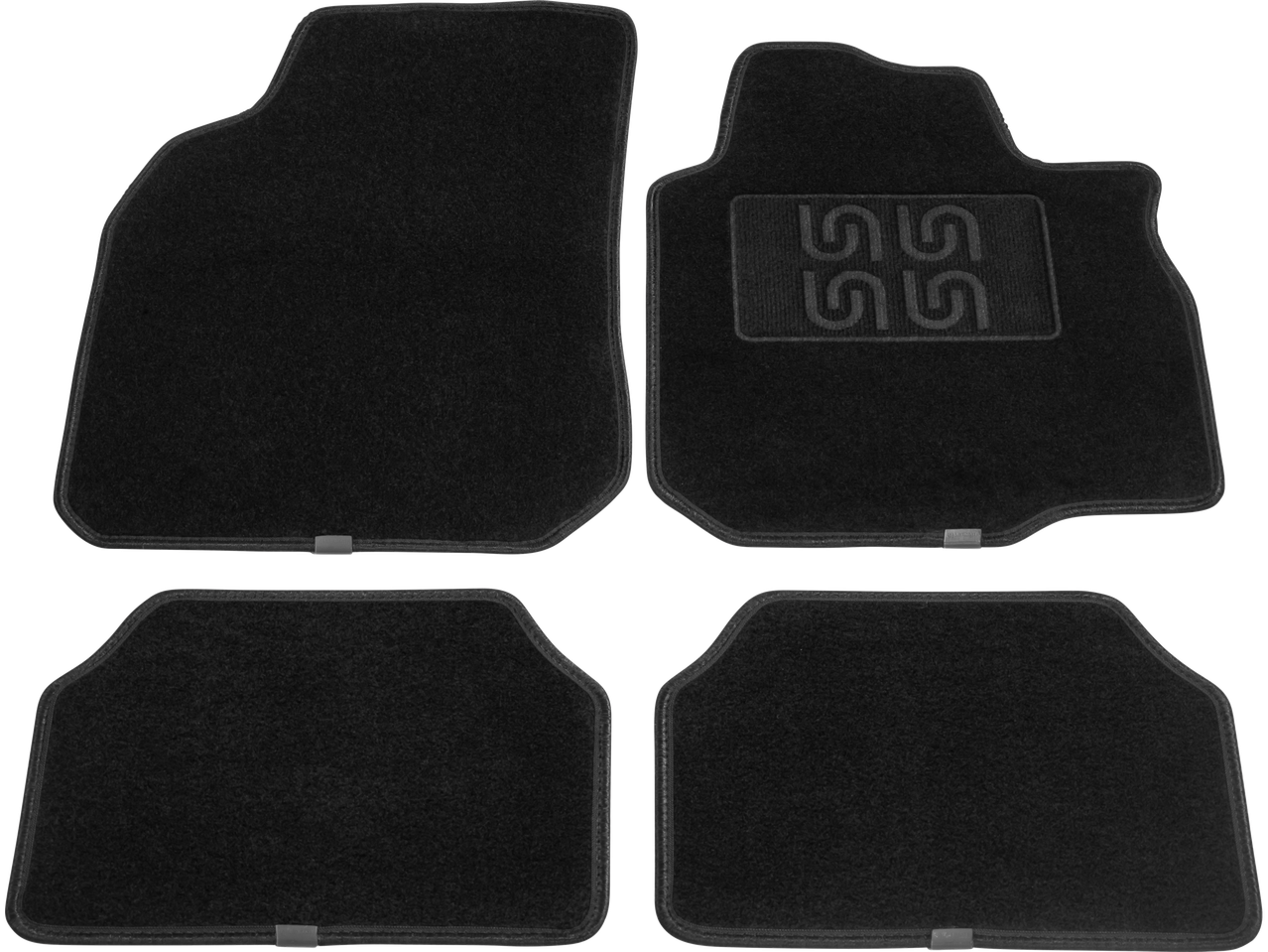 ULTIMATE SPEED® Car Mat Set, black, with 'SS' logo on one mat