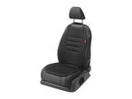 Black car seat with headrest and textured fabric details