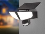 Соларен LED прожектор Livarno Home с датчик за движение, монтирана на стена, черен.
