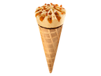 Casquinha de sorvete de caramelo com cobertura crocante.