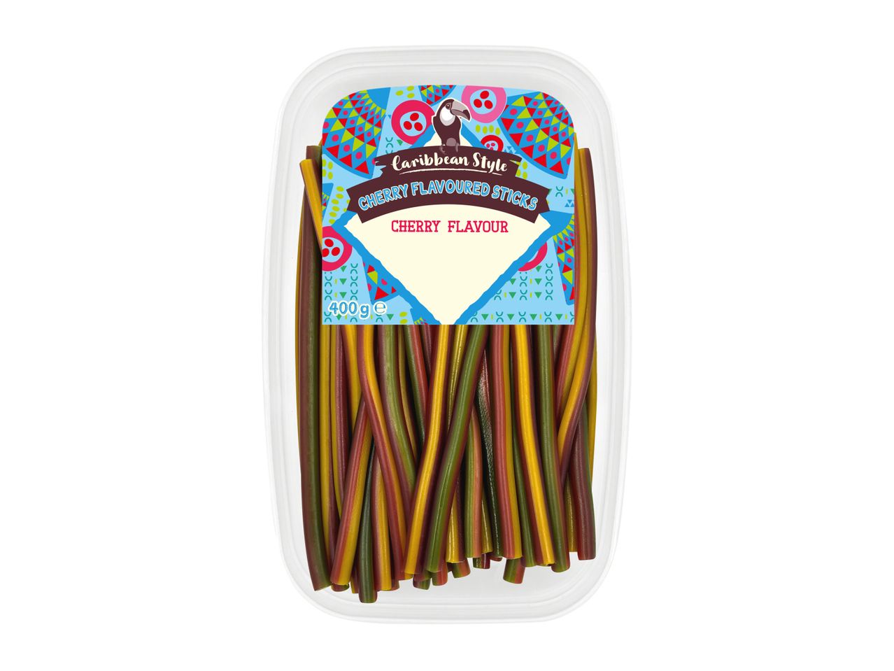 A package of multicolored, licorice-like candy sticks.