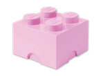 Ein einzelner, großer, rosafarbener LEGO-Stein mit vier Noppen.