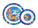 Paw Patrol Teller und Schüssel mit verschiedenen Charakteren.