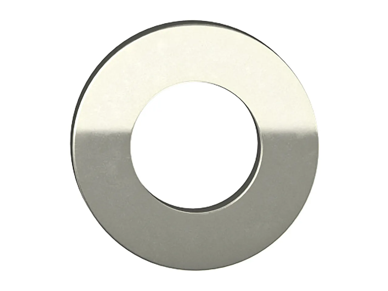Metal washer with a central hole.