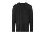 Black long-sleeved t-shirt, back view