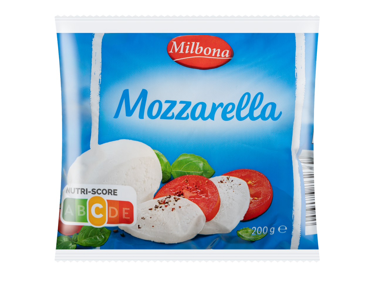 Milbona Mozzarella klasszikus paradicsommal és bazsalikommal, 200g