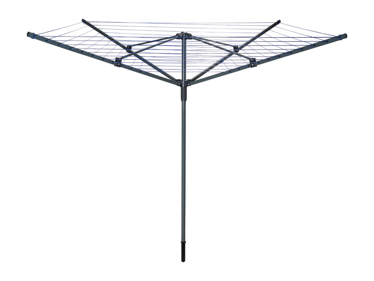 Rotary clothes dryer with blue lines on a white background