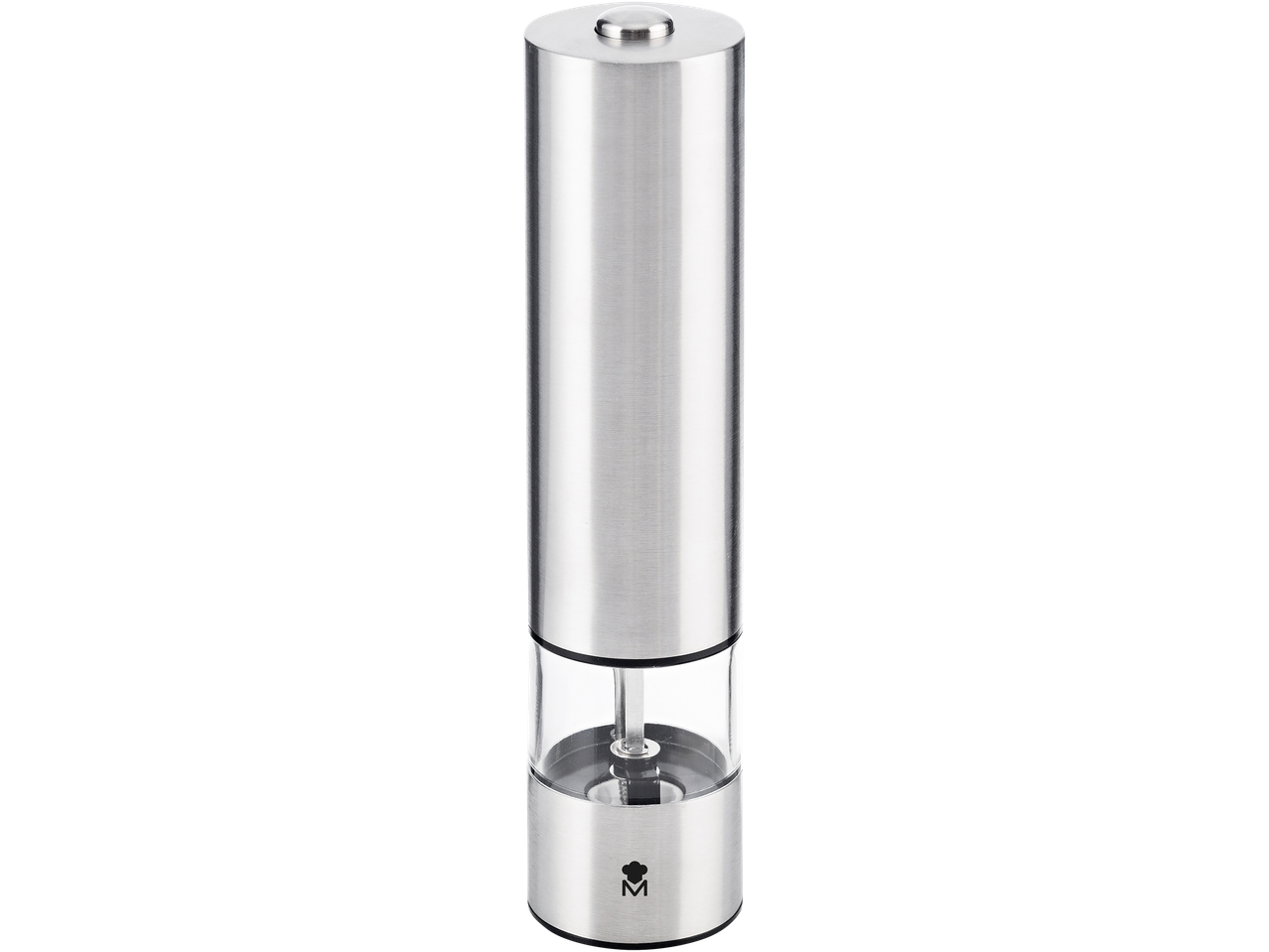 Elektrische Pfeffermühle aus Edelstahl.