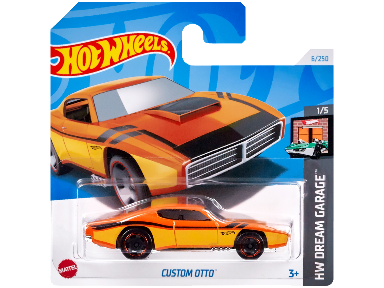 Hot Wheels Custom Otto: oranžs muskuļauto HW Dream Garage dizainā.