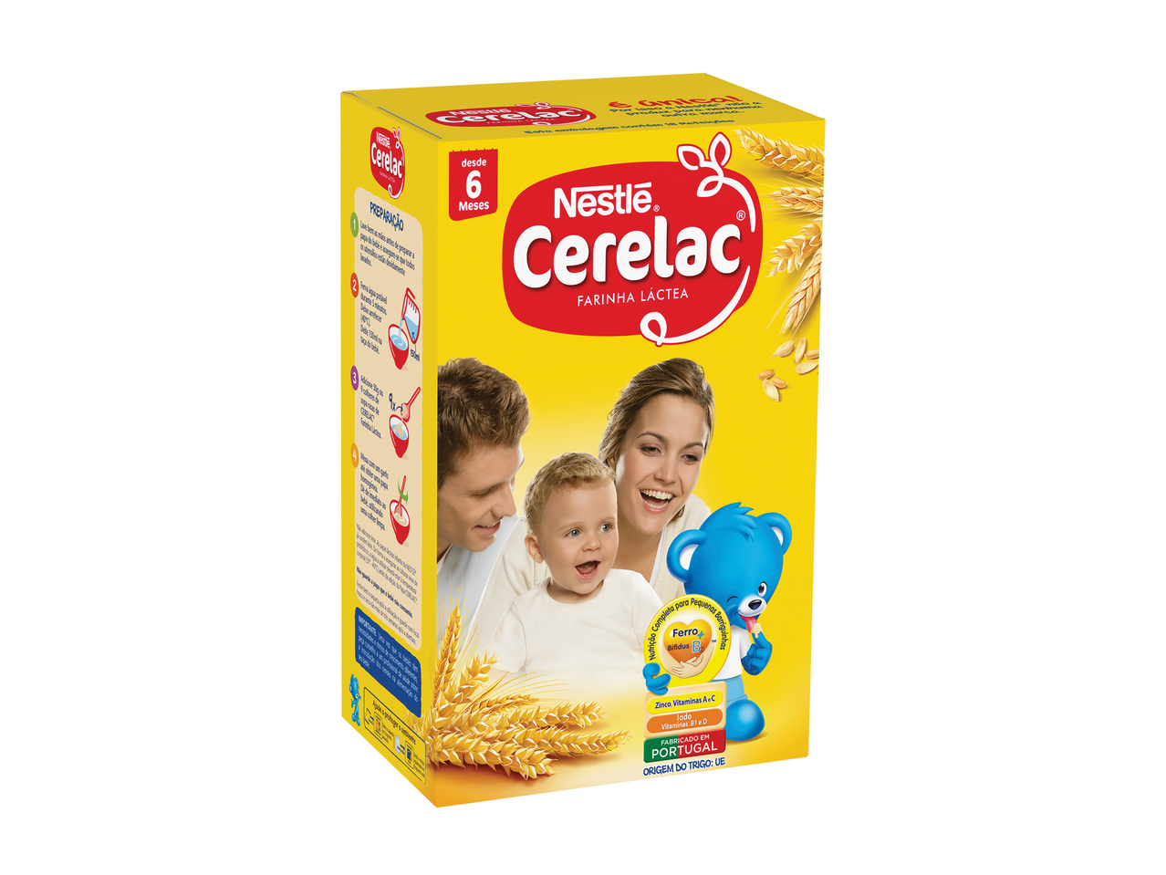 Nestlé Cerelac papa de leite para bebés a partir dos 6 meses.
