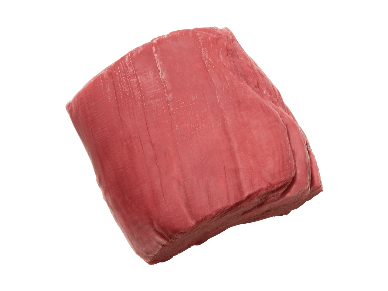 Un pezzo di carne rossa cruda su sfondo nero.