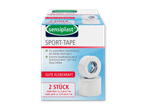 Verpackung für Sensiplast Sport-Tape mit Produktinformationen und Abbildungen.