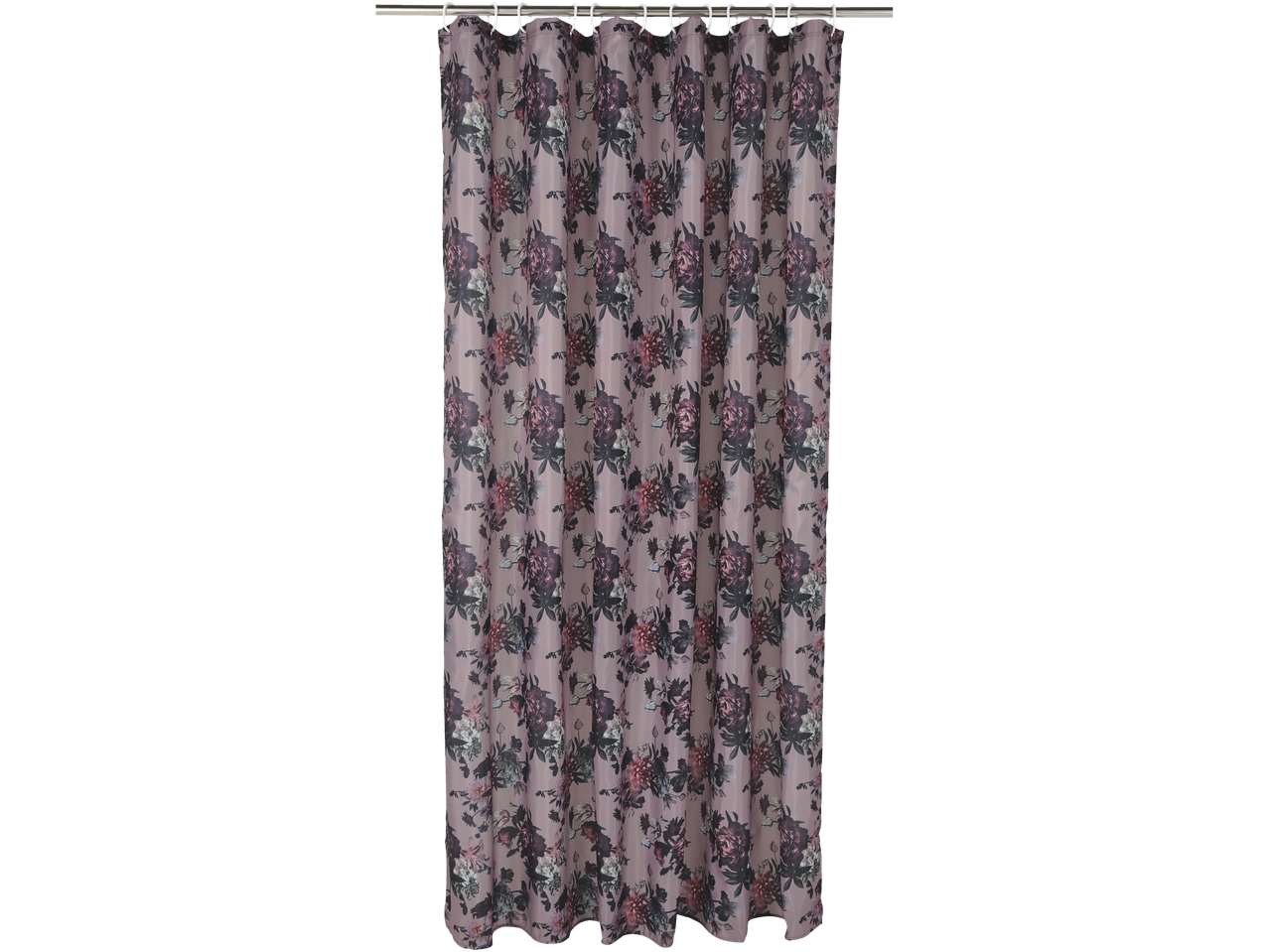 Zavesa sa cvetnim dezenom na šipci sa prstenovima