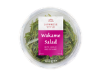 Japanese style wakame salad with garlic and sesame in a clear container, 100g.