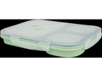 LIVARNO home Collapsible Food Storage Container with a light green base and clear lid