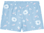 Light blue children's shorts with a floral print.