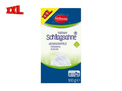 Milbona haltbare Schlagsahne XXL