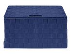 A dark blue, textured rectangular box.