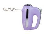 A lavender-colored hand mixer.