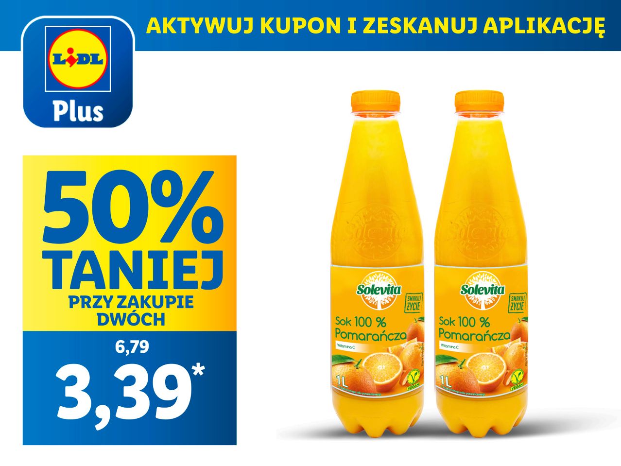 SOLEVITA Sok 100% pomarańcza