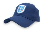 Navy blue baseball cap with an embroidered England crest featuring three blue lions.