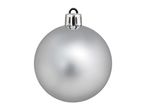 Silver matte Christmas bauble with a metallic cap