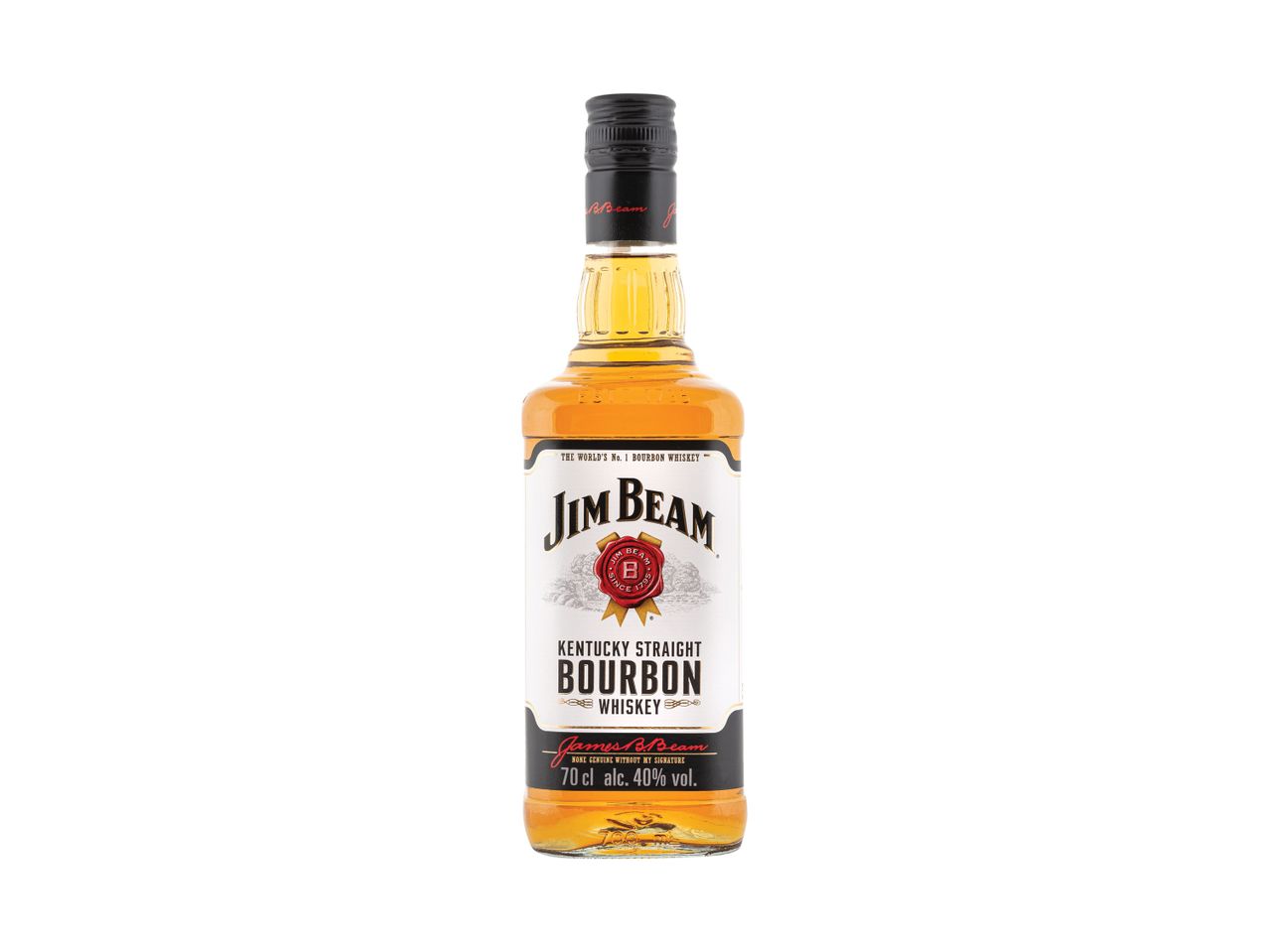 Jim Beam Kentucky Straight Bourbon viskio butelis.