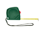 Uma fita métrica Parkside com caixa verde e fita amarela.