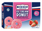 MCENNEDY Înghețată Donut cu căpșuni, glazură roz și stropi colorați, 6 bucăți.