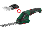 Parkside hedge trimmer and grass trimmer: interchangeable blades.