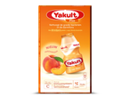 Een verpakking van 15 flesjes gefermenteerde zuiveldrank met perziksmaak.