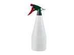 White spray bottle with green and red nozzle, featuring volume measurements.