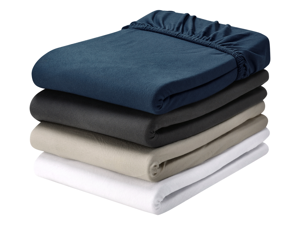 Složene plahte u plavoj, sivoj, bež i bijeloj boji.