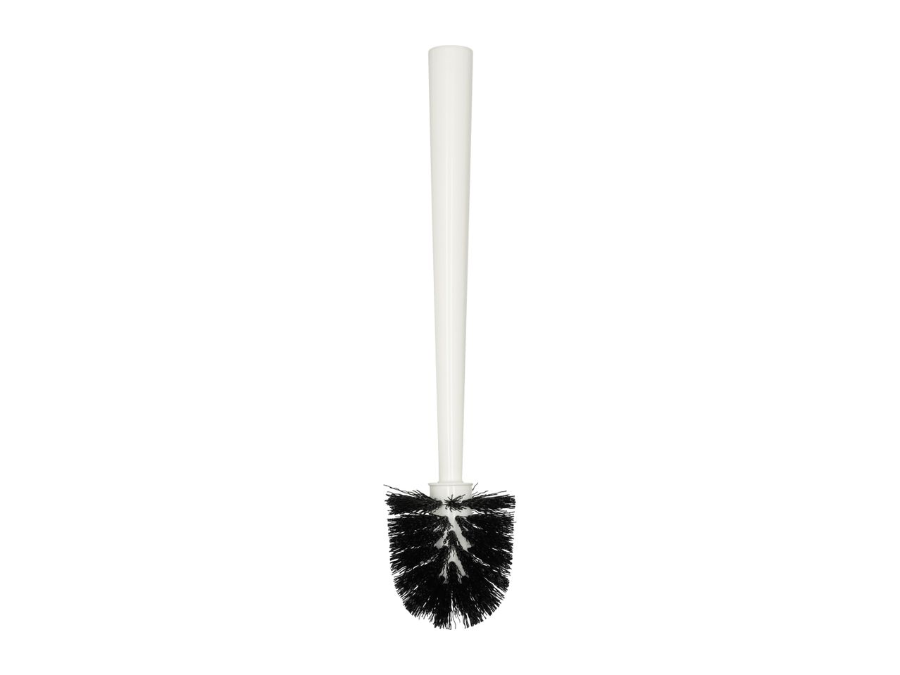 White toilet brush with black bristles