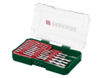 PARKSIDE drill bit set in a green and red case with a clear lid