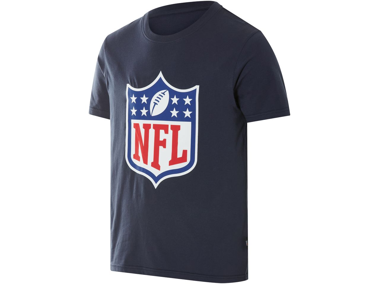 Maglietta NFL blu scuro con logo a scudo.