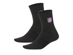 Pair of black NFL socks with small logo.