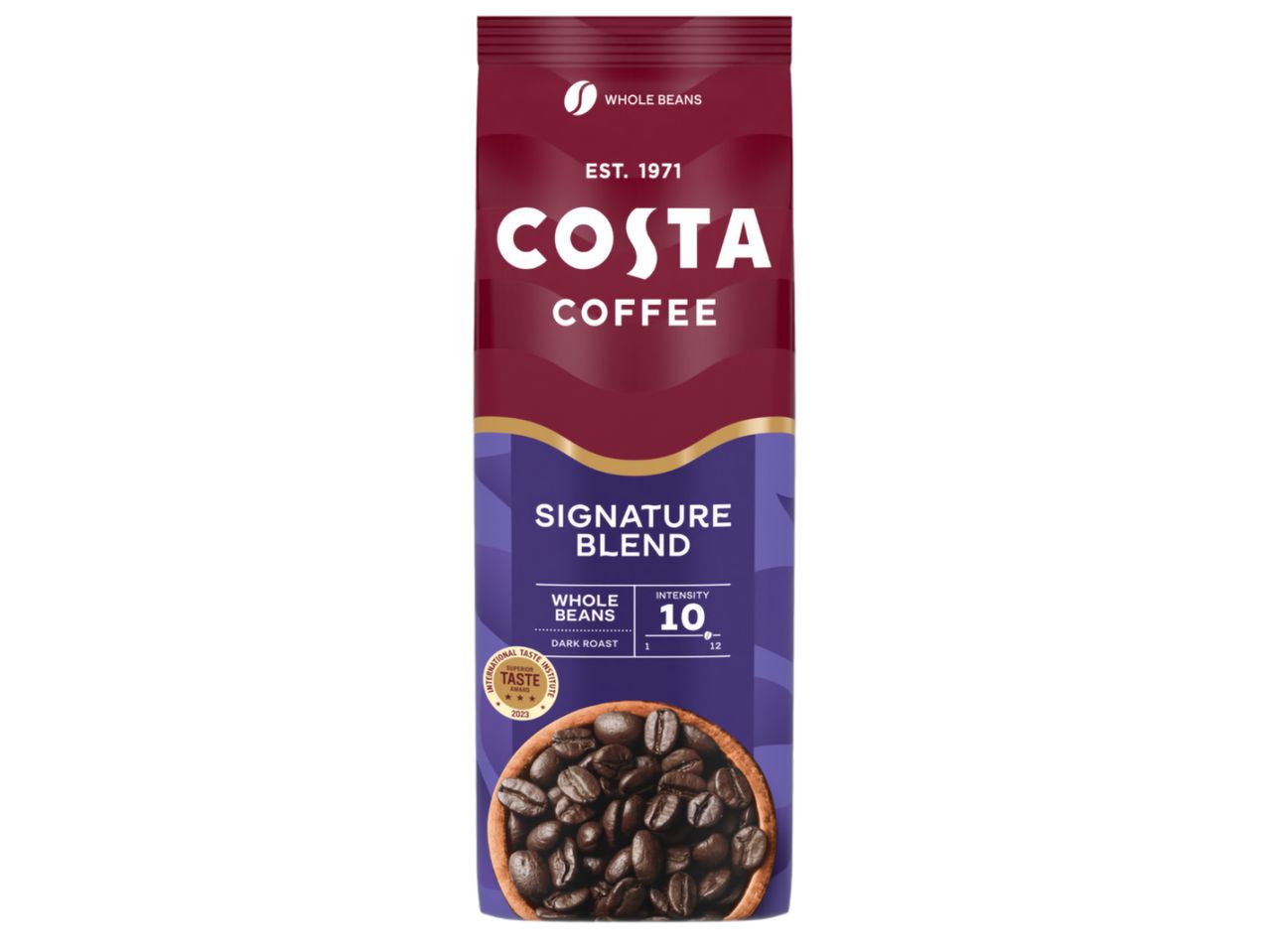 Опаковка кафе на зърна Costa Coffee Signature Blend с интензитет 10.