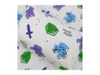 White pillowcase with pixelated characters, swords, and chests, featuring 'SURVIVAL MODE' text.