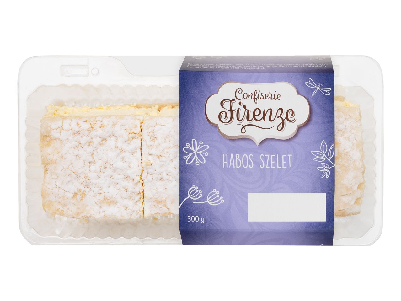 Confiserie Firenze Habos Szelet: réteges torta csomagolásban.
