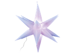 LIVARNO home Inflatable LED Christmas Star, glowing white and purple against a dark background.