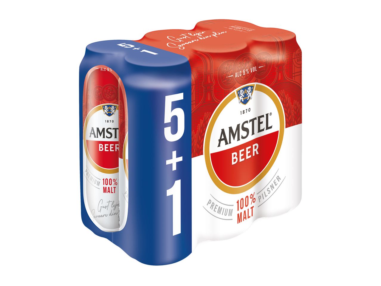 Promoție Amstel: 6 doze de bere (5+1).