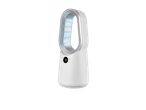 Ventilator alb fără pale cu afișaj digital și comenzi tactile
