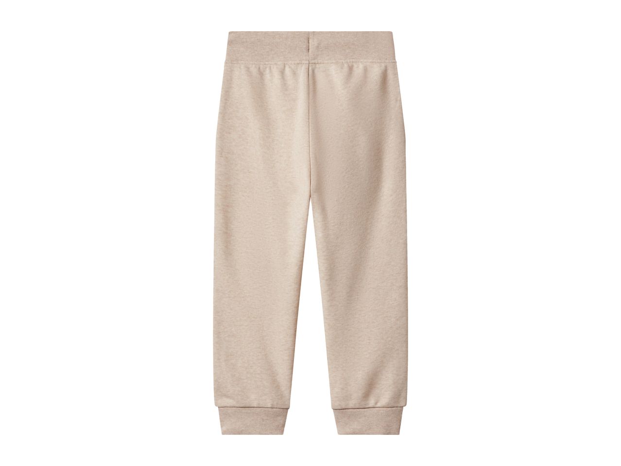 Beige melange sweatpants with ribbed waistband and cuffs