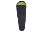 Crivit camping sleeping bag, black and olive green.