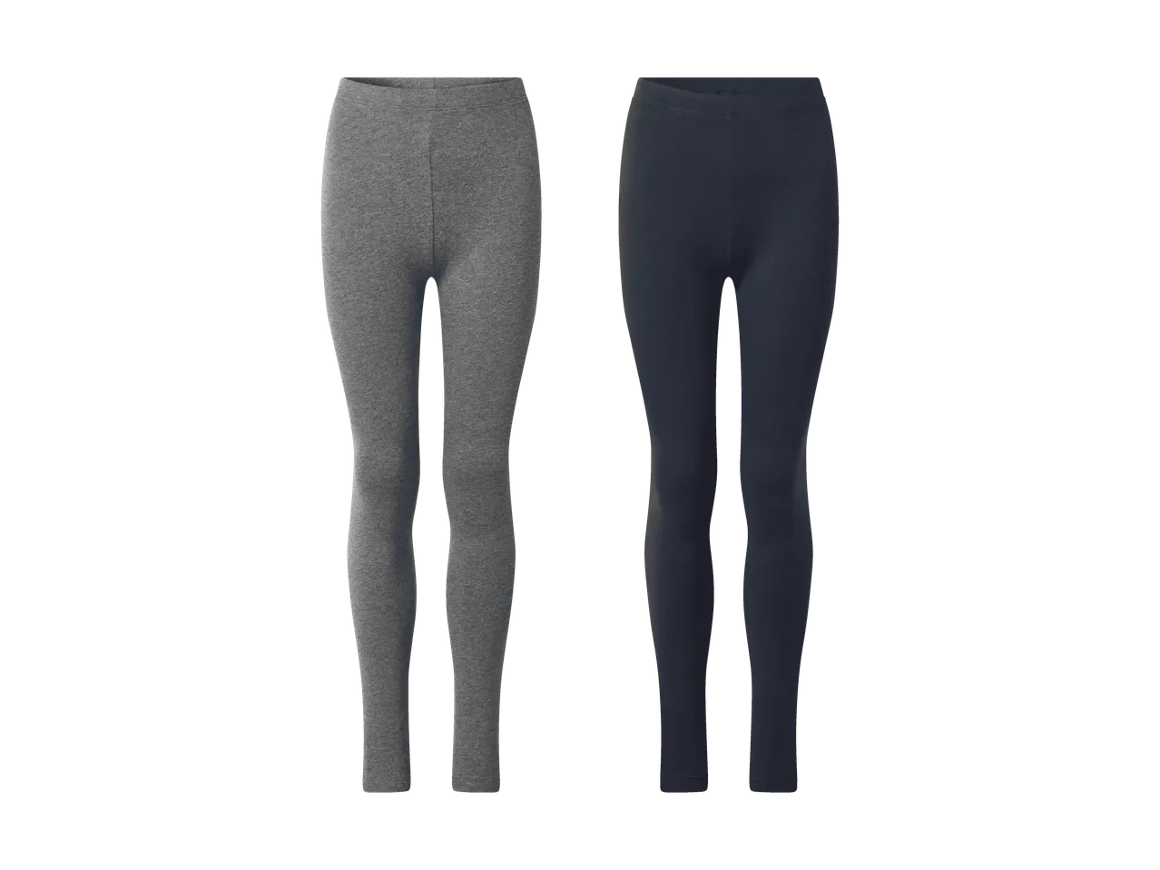 To par leggings: et gråt og et mørkeblåt.