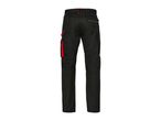 Black work trousers with red accents and multiple pockets, seen from the back.